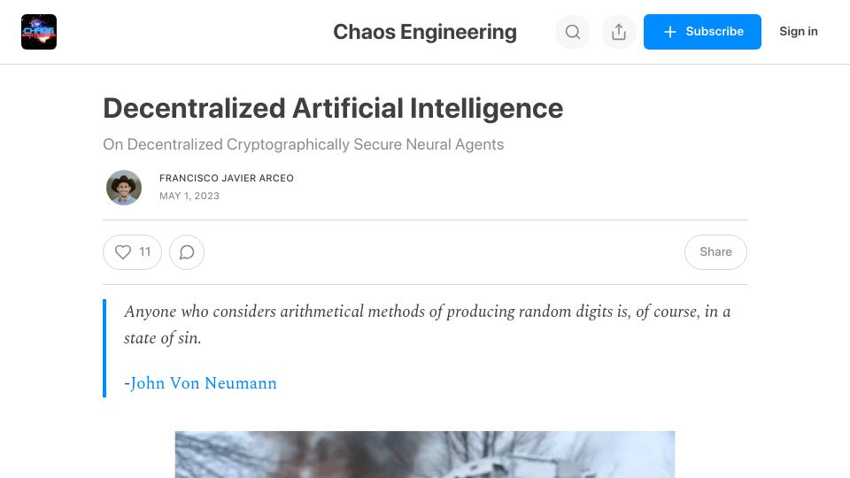 Screenshot of chaos-engineering.dev: Decentralized Artificial Intelligence