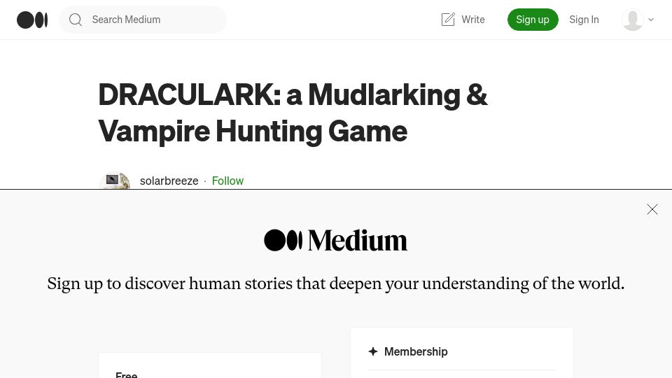 Screenshot of medium.com: Draculark: Mudlarking and vampire hunting game in APL for the Commodore SuperPET