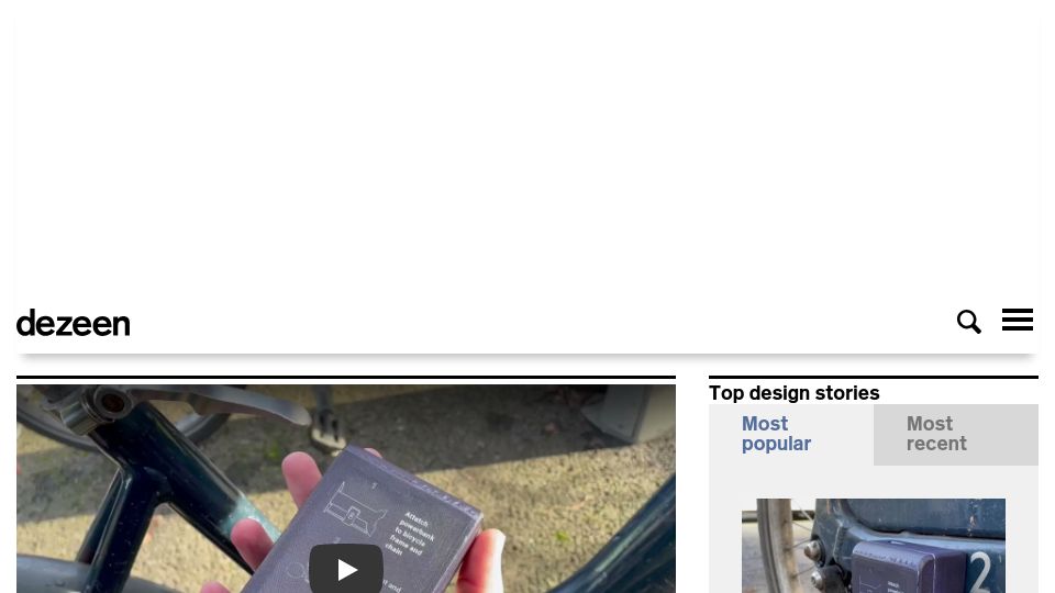 Screenshot of dezeen.com: MyPowerbank hacks Santander bikes so London's homeless can charge their phones
