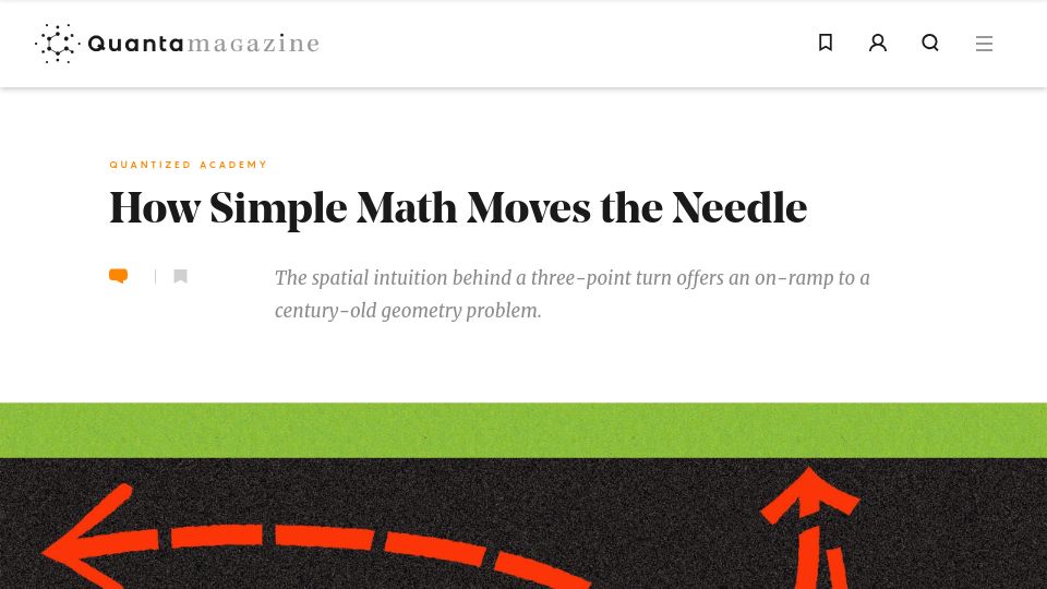 Screenshot of quantamagazine.org: Simple math moves the needle