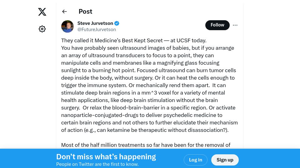 Screenshot of twitter.com: Focused Ultrasound