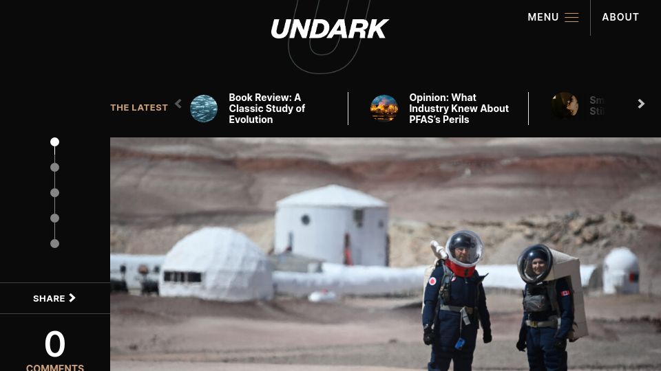 Screenshot of undark.org: The Small World of Simulating Other Worlds