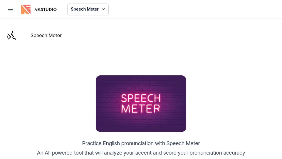 Screenshot of speechmeter.com: Show HN: Speech Meter – Improve Your English Pronunciation