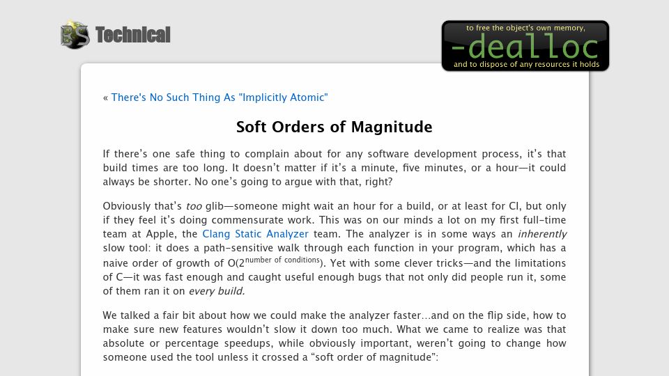 Screenshot of belkadan.com: Soft Orders of Magnitude
