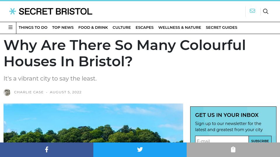 Screenshot of secretbristol.com: Why are there so many colourful houses in Bristol?