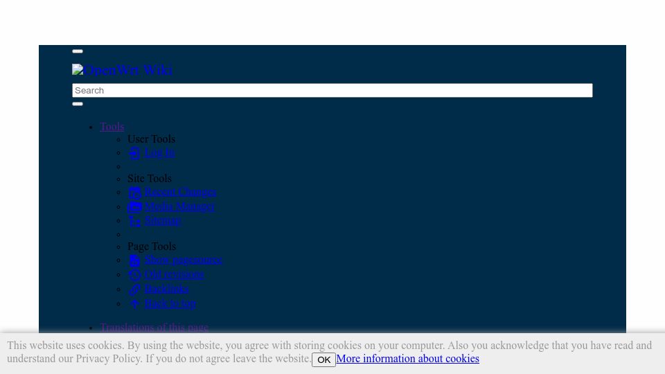 Screenshot of openwrt.org: OpenWrt 23.05