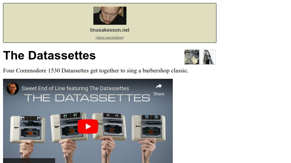 Screenshot of linusakesson.net: The Datassettes