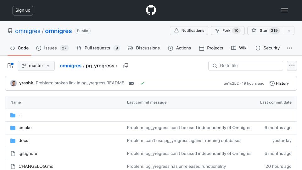 Screenshot of github.com: Show HN: Pg_yregress, Structured Testing for Postgres