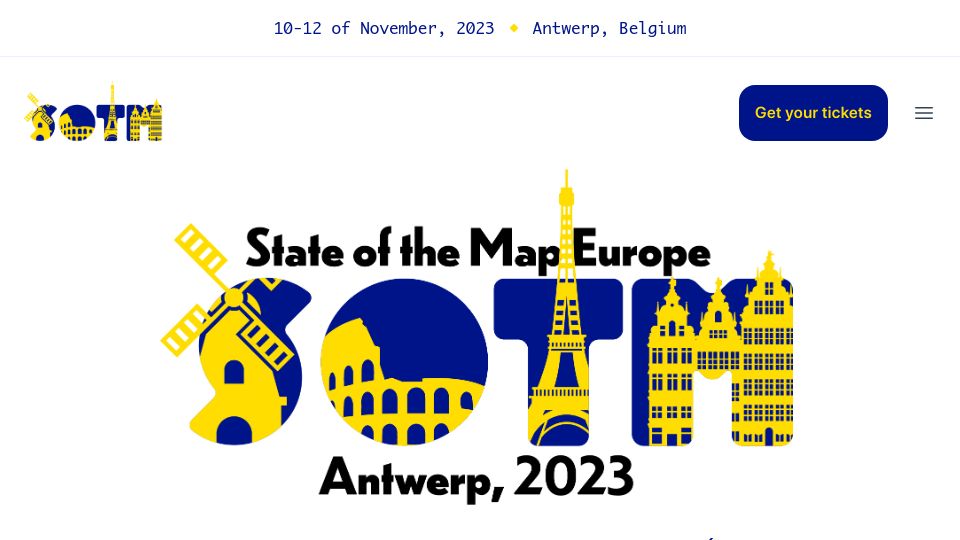 Screenshot of stateofthemap.eu: State of the Map EU 2023
