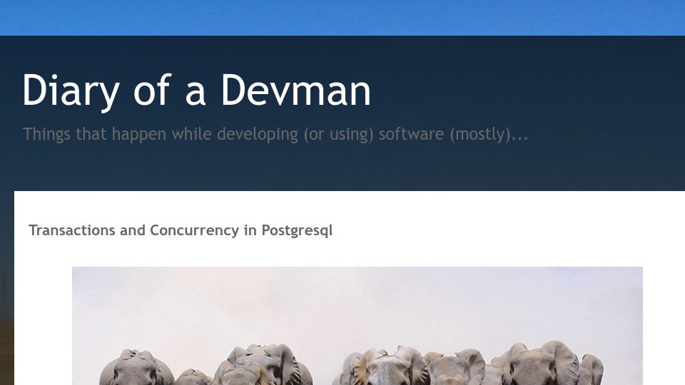Screenshot of doadm-notes.blogspot.com: Transactions and Concurrency in PostgreSQL