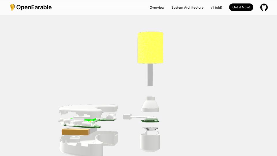 Screenshot of open-earable.teco.edu: OpenEarable: A new, open-source, Arduino-based platform for ear-based sensing