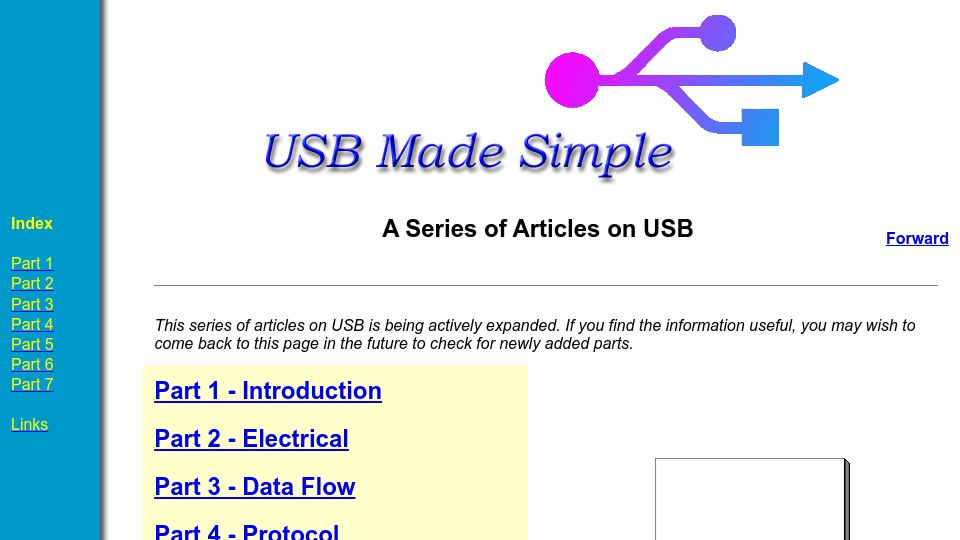 Screenshot of usbmadesimple.co.uk: USB Made Simple (2008)