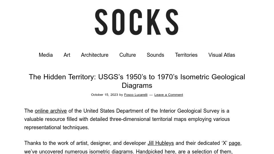 Screenshot of socks-studio.com: Isometric Geological Diagrams