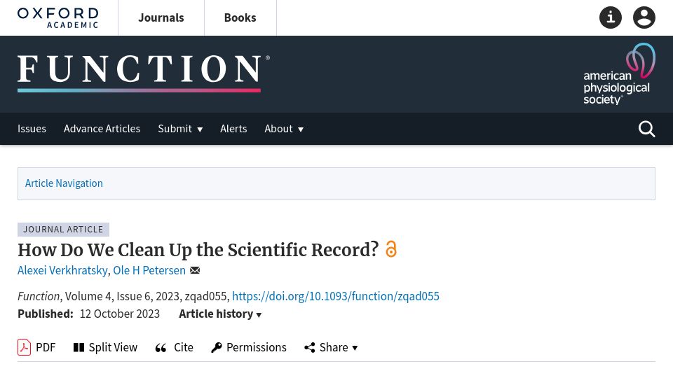 Screenshot of academic.oup.com: How do we clean up the scientific record?