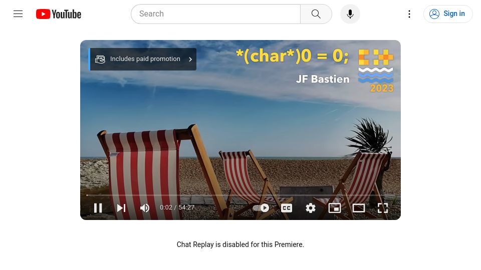 Screenshot of youtube.com: *(char*)0 = 0; – What does the C++ programmer intend with this code? [video]