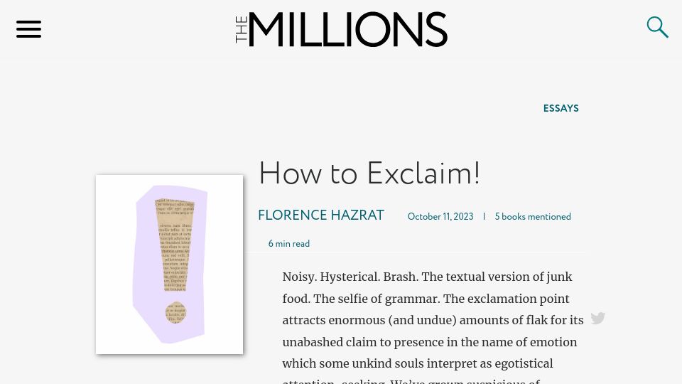 Screenshot of themillions.com: How to Exclaim