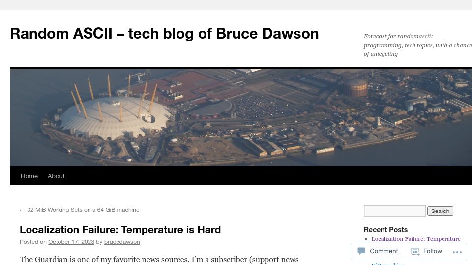 Screenshot of randomascii.wordpress.com: Localization Failure: Temperature Is Hard