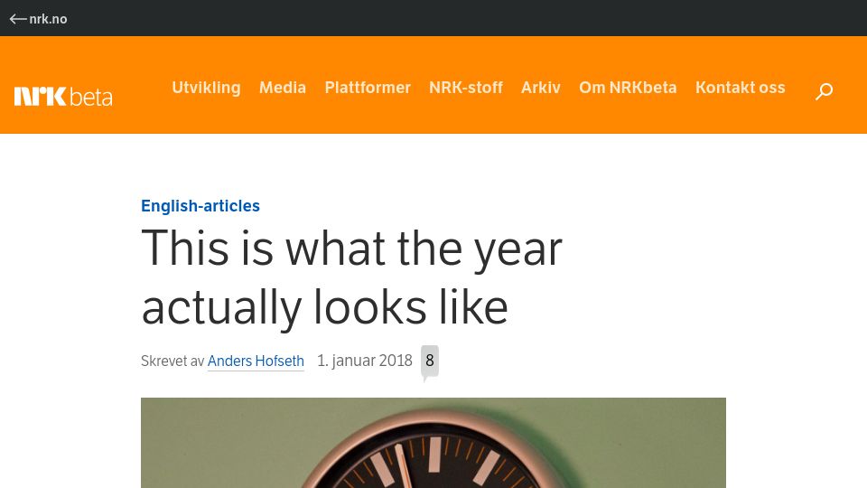 Screenshot of nrkbeta.no: This is what the year actually looks like (2018)