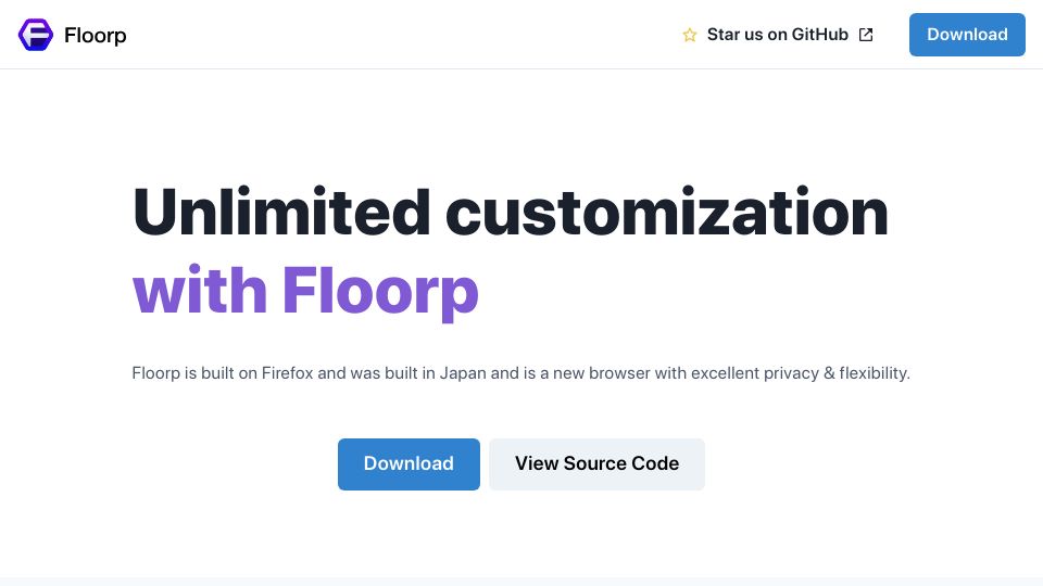 Screenshot of floorp.app: Floorp – A customisable Firefox fork from Japan