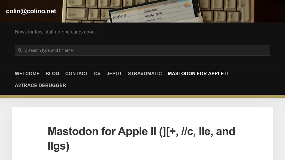 Screenshot of colino.net: Mastodon for Apple II