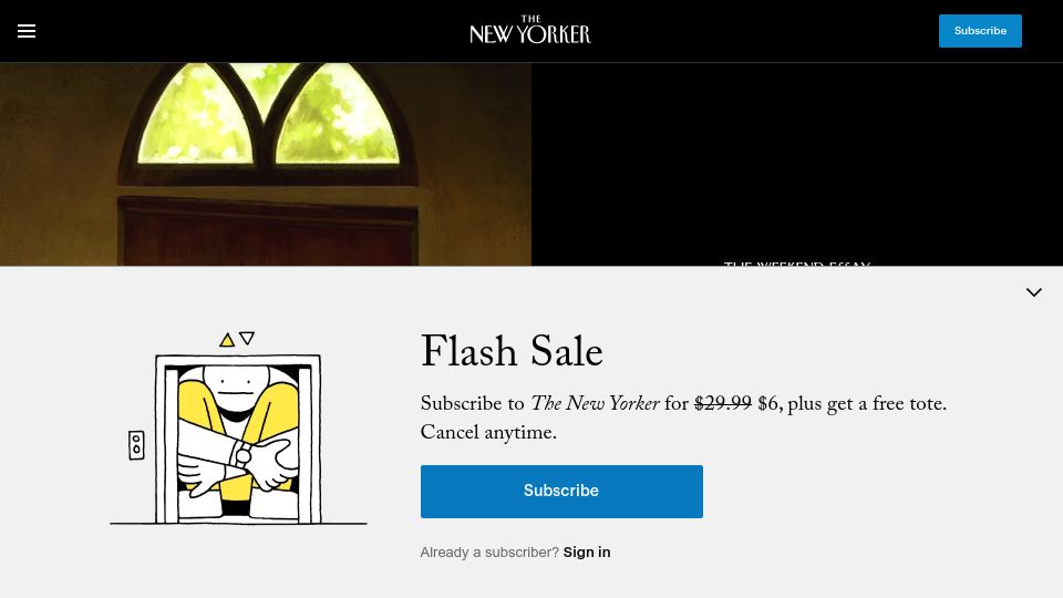 Screenshot of newyorker.com: The Quiet Revolution of the Sabbath