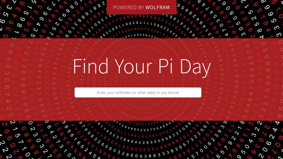 Screenshot of mypiday.com: Find the date of your birthday in the number pi