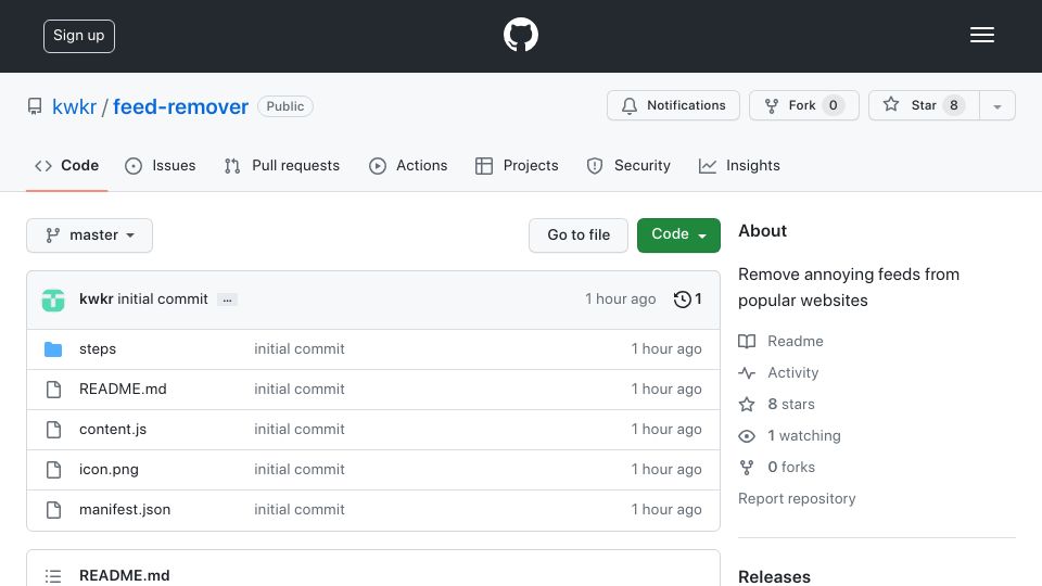 Screenshot of github.com: Show HN: No Feed? Unlimited Productivity