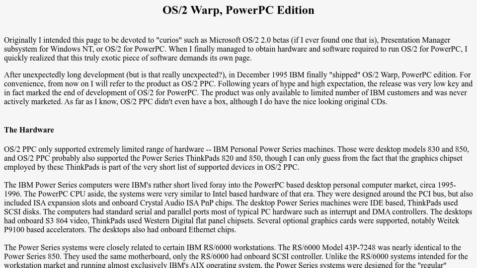 Screenshot of ps-2.kev009.com: OS/2 Warp, PowerPC Edition