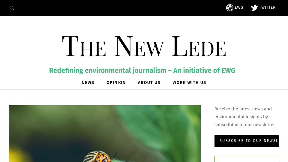Screenshot of thenewlede.org: EPA fast-tracking of gene-altering pesticide sparks concerns