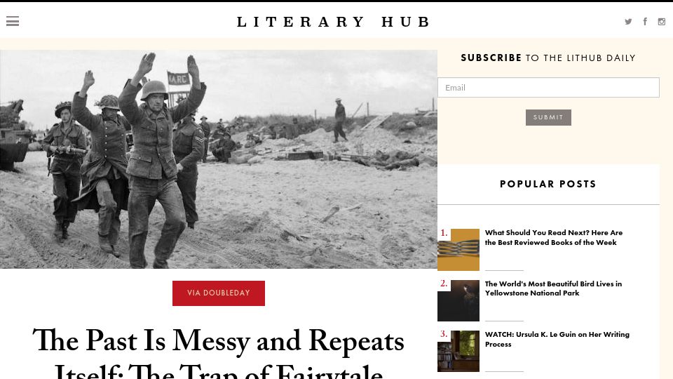 Screenshot of lithub.com: The Trap of Fairytale Victory Endings in Historical Fiction