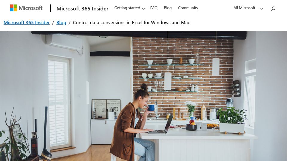 Screenshot of insider.microsoft365.com: Excel will allow certain auto data conversions to be turned off