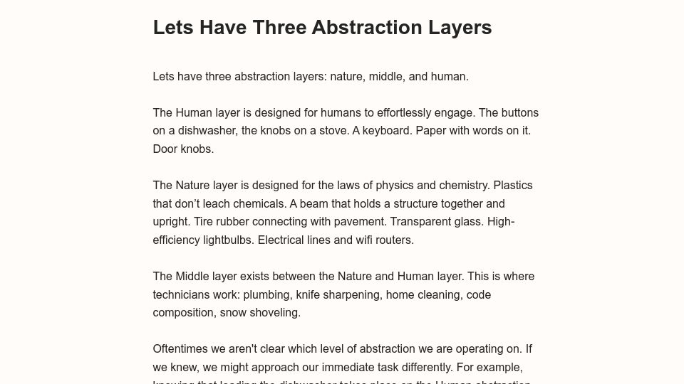 Screenshot of minimal.app: Lets Have Three Abstraction Layers