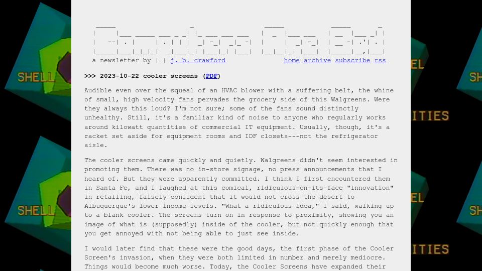 Screenshot of computer.rip: Cooler screens