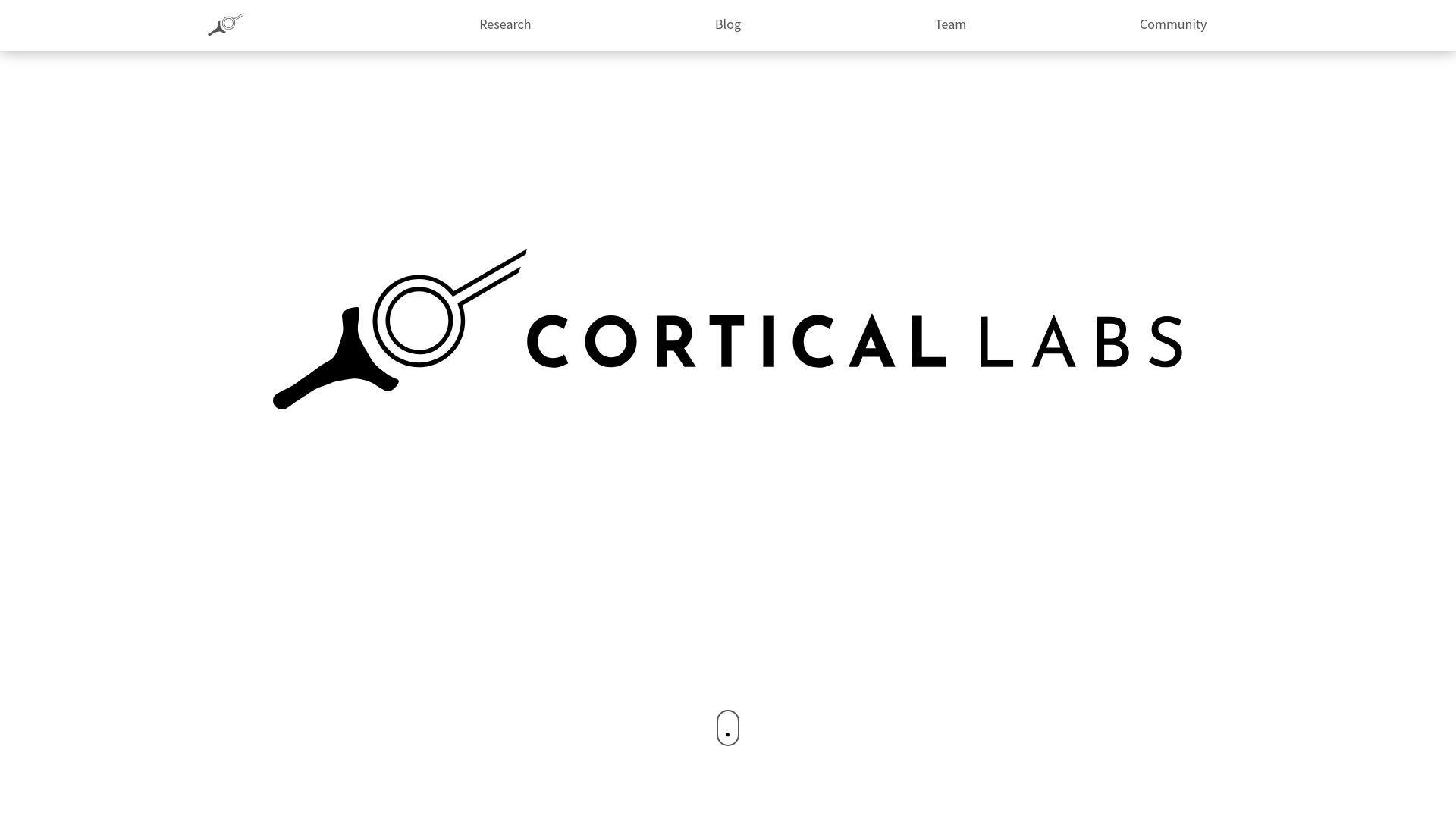Screenshot of corticallabs.com: Cortical Labs: "Human neural networks raised in a simulation"