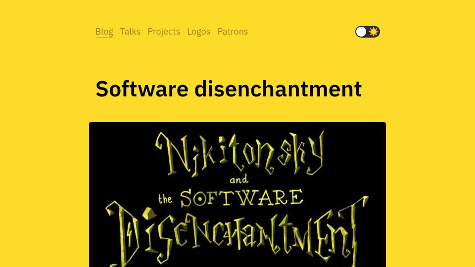Screenshot of tonsky.me: Software disenchantment
