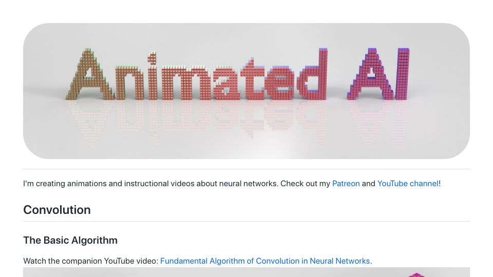 Screenshot of animatedai.github.io: Animated AI