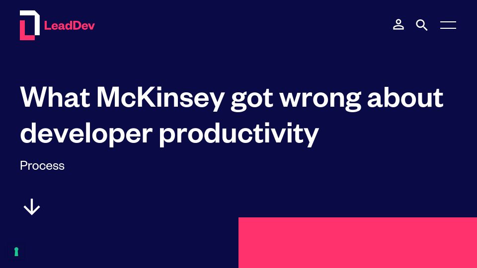 Screenshot of leaddev.com: What McKinsey got wrong about developer productivity