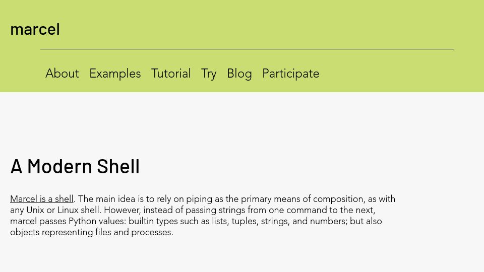 Screenshot of marceltheshell.org: Marcel the Shell