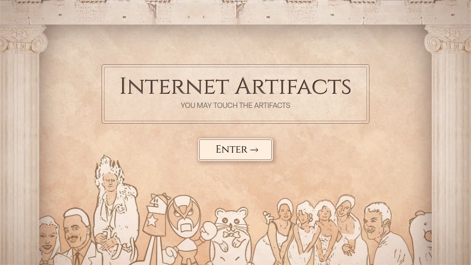 Screenshot of neal.fun: Internet Artifact Museum