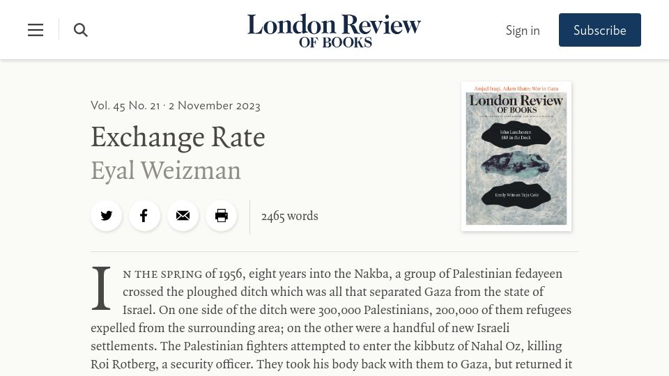 Screenshot of lrb.co.uk: Exchange Rate