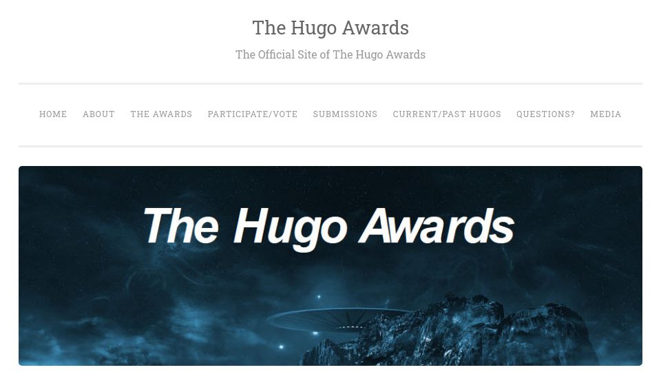 Screenshot of thehugoawards.org: 2023 Hugo Awards