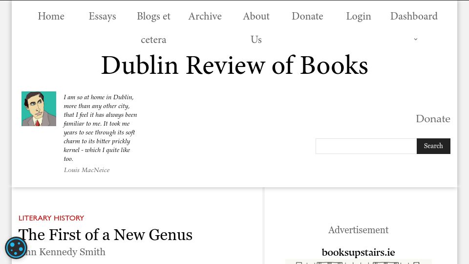 Screenshot of drb.ie: The First of a New Genus: Joseph Johnson in 18th century London