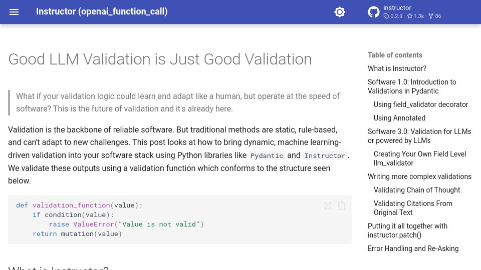 Screenshot of jxnl.github.io: Good LLM Validation Is Just Good Validation