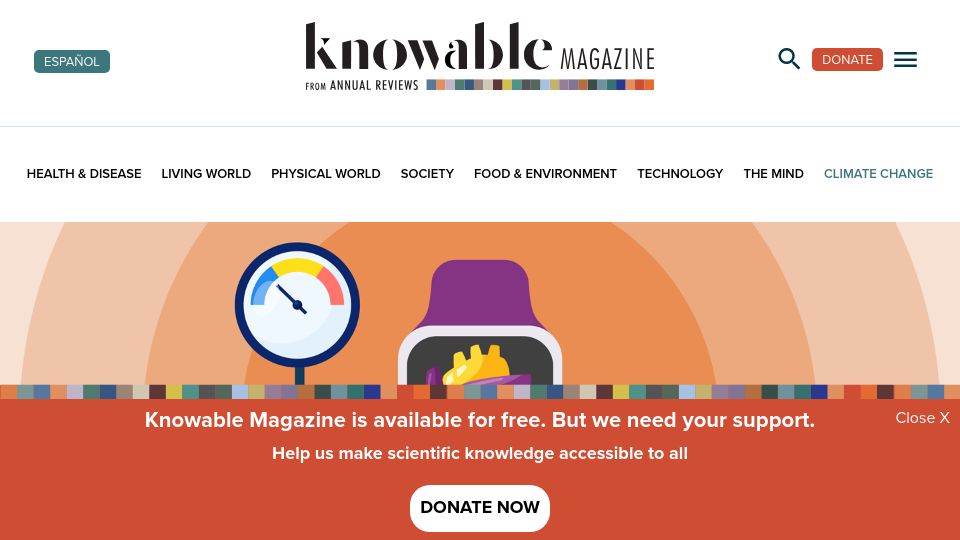 Screenshot of knowablemagazine.org: New devices could change the way we measure blood pressure