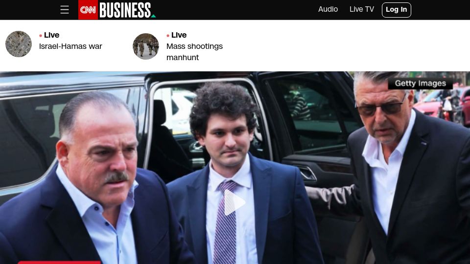 Screenshot of cnn.com: SBF testifies he knew 'basically nothing' about crypto before starting company
