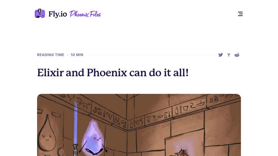 Screenshot of fly.io: Elixir and Phoenix can do it all