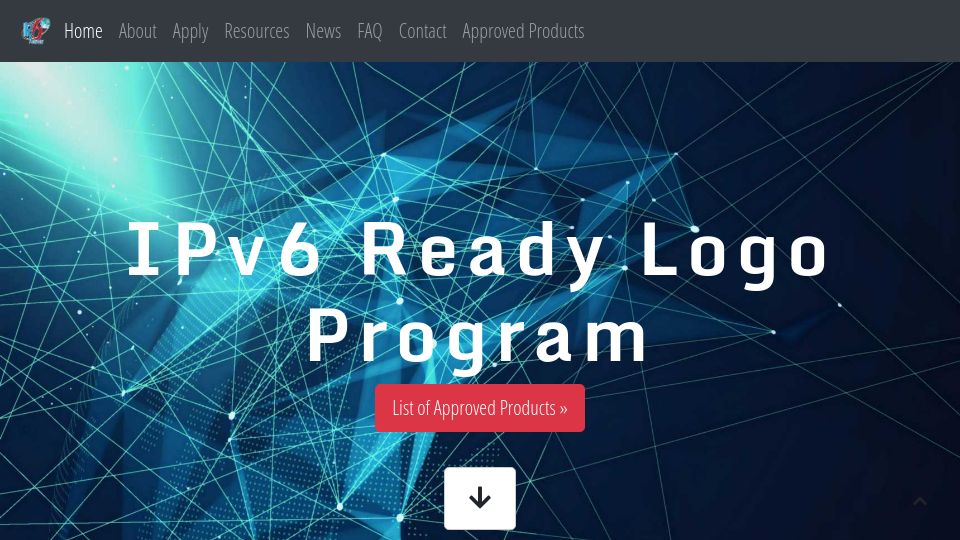 Screenshot of ipv6ready.org: IPv6 Ready Logo Program