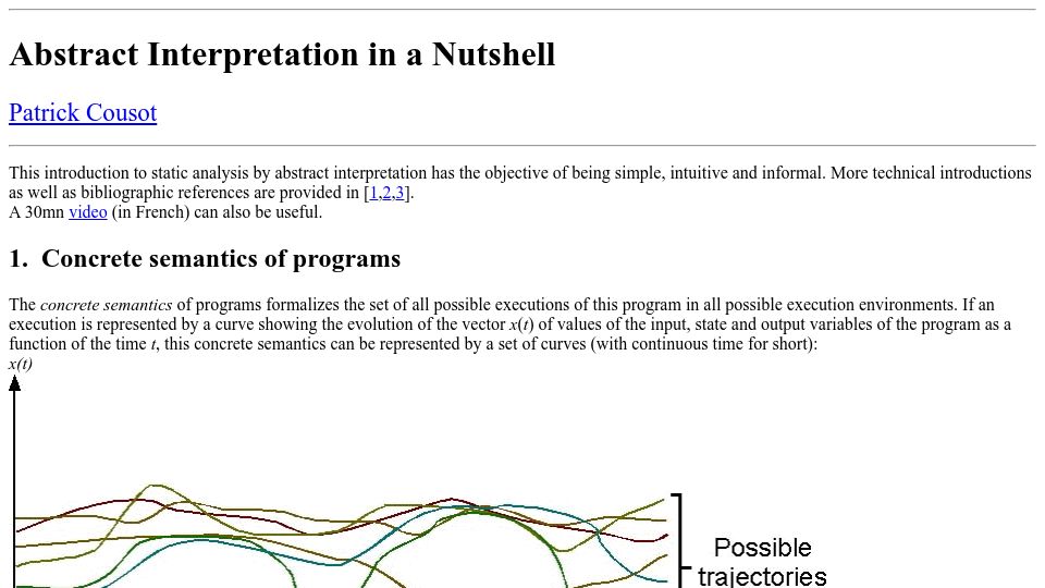 Screenshot of di.ens.fr: Abstract Interpretation in a Nutshell