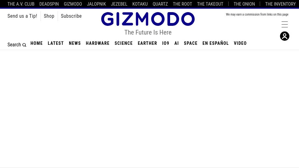Screenshot of gizmodo.com: Anti-Piracy Group Takes AI Training Dataset 'Books3′ Offline