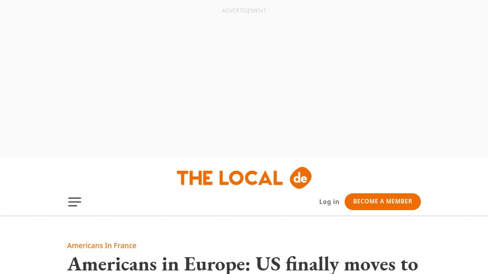 Screenshot of thelocal.de: US finally moves to cut $2,350 fee for renouncing citizenship